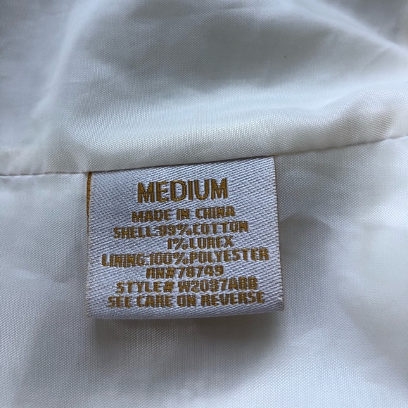 Wet Seal | Y2K White Cropped Tweed Blazer | Medium - Picture 12 of 13